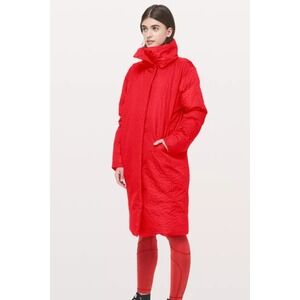 Lululemon Roam Far 3-in-1 Parka Women Size 4 Red Excellent Quilted Long Coat